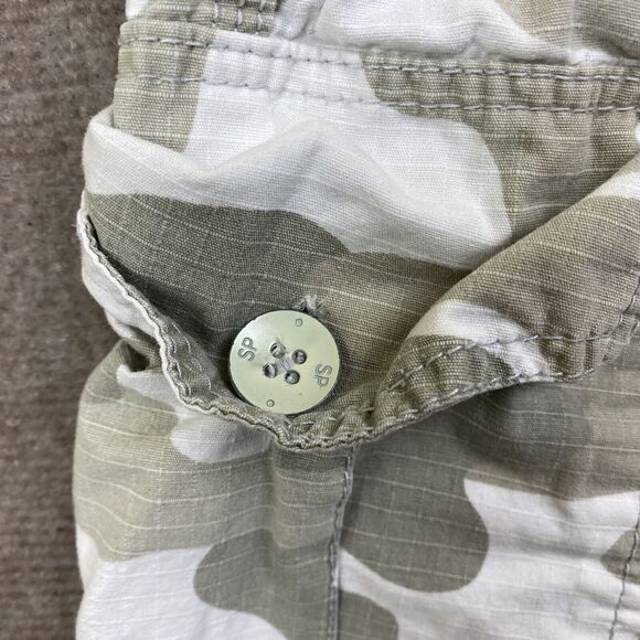 Southpole Camo Cargo Shorts Mens Size 30 Beige Ripstop Pockets Y2K - Picture 2 of 16